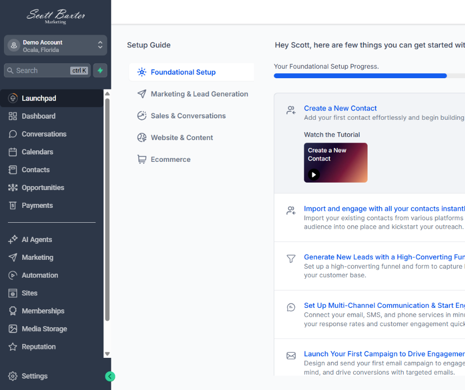 Scott Baxter Marketing CRM Demo